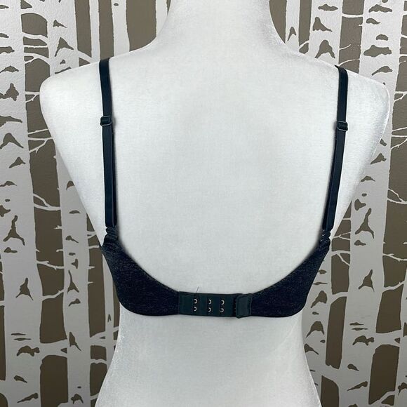 Victoria’s Secret Heathered Charcoal Grey Uplift Semi Demi Convertible Strap Und - Picture 3 of 8